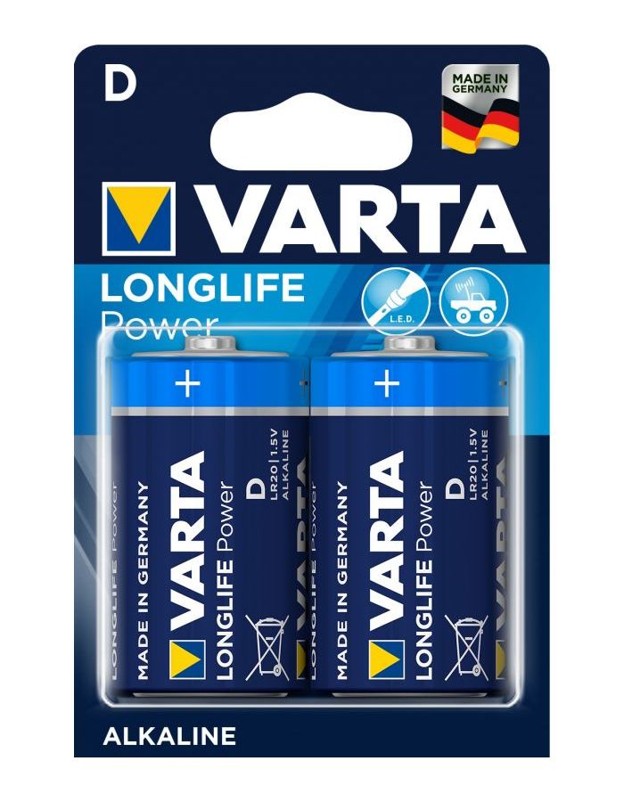 Батарейка Varta Longlife Power D блистер 2шт.
Батарейка Varta Longlife Power D блистер 2шт.