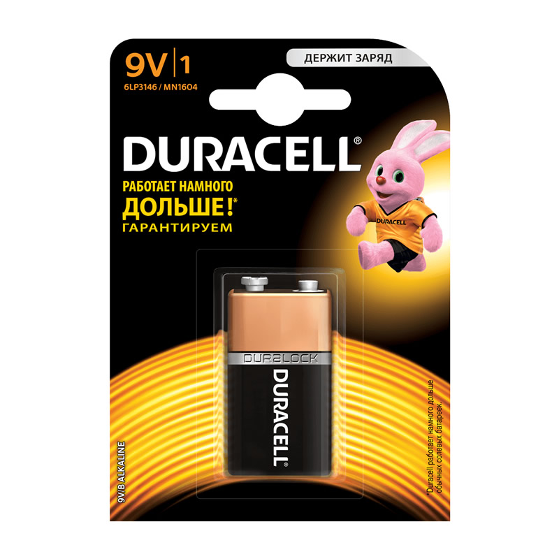 Батарейка Duracell 6LR61-1BL Крона (1шт.)
Батарейка Duracell 6LR61-1BL Крона (1шт.)