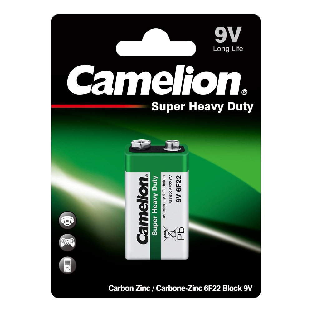 Батарейка Camelion 6F22 BL-1 (6F22-BP1G, 9В, "крона")
Батарейка Camelion 6F22 BL-1 (6F22-BP1G, 9В, "крона")