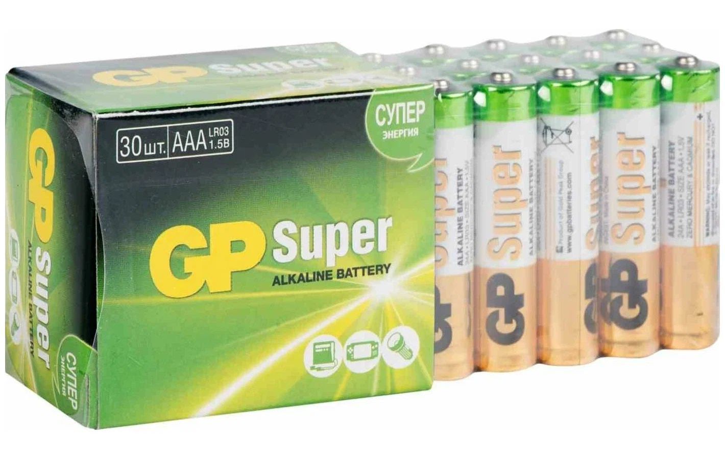 Батарейки GP 24A-2CRVS30 AAA 30шт
Батарейки GP 24A-2CRVS30 AAA 30шт