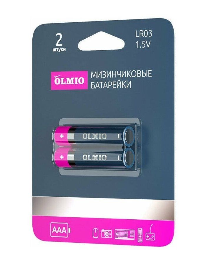 Батарейки Olmio AAA/LR03 2шт.
Батарейки Olmio AAA/LR03 2шт.