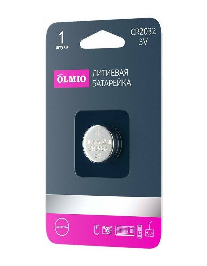 Батарейки литиевые Olmio CR2032 1шт.
Батарейки литиевые Olmio CR2032 1шт.