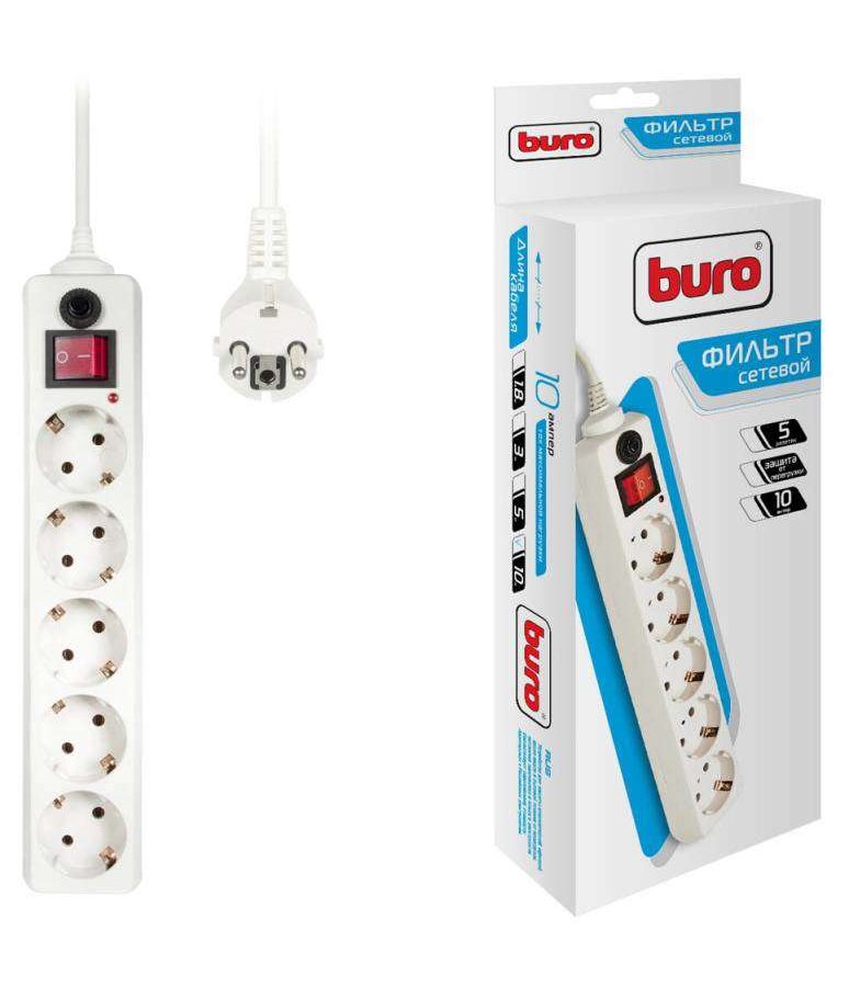 Удлинитель с сетевым фильтром 5х10м с заземл. 10А IP20 500SH-10-W CCA 3х0.75 бел. BURO 992302
Удлинитель с сетевым фильтром 5х10м с заземл. 10А IP20 500SH-10-W CCA 3х0.75 бел. BURO 992302