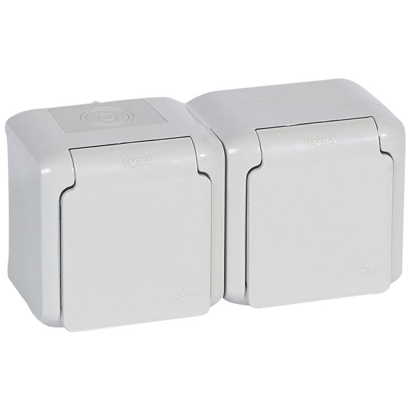 Розетка 2-м ОП Quteo 16А с защ. крышкой защ. шторки с заземл. IP44 сер. Leg 782353
Розетка 2-м ОП Quteo 16А с защ. крышкой защ. шторки с заземл. IP44 сер. Leg 782353