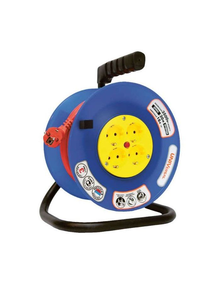 Удлинитель на катушке 4х20м без заземл. 6А IP44 ВЕМ-250 термо ПВС 2х0.75 UNIVersal 9634146
Удлинитель на катушке 4х20м без заземл. 6А IP44 ВЕМ-250 термо ПВС 2х0.75 UNIVersal 9634146