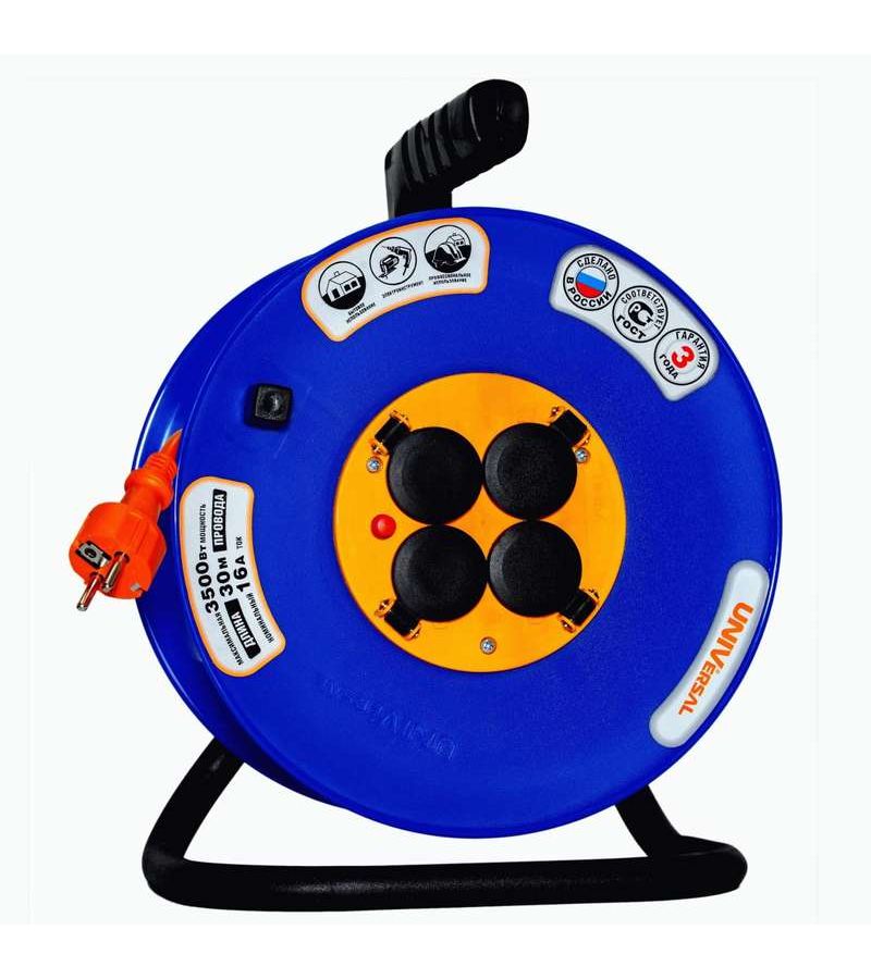 Удлинитель на катушке 4х30м с заземл. 16А IP44 ВЕМ-250 термо ПВС 3х2.5 UNIVersal 9634207
Удлинитель на катушке 4х30м с заземл. 16А IP44 ВЕМ-250 термо ПВС 3х2.5 UNIVersal 9634207