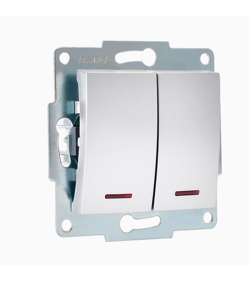 Механизм выключателя 2-кл. 1п СП Karina 10А IP20 с подсветкой мат. серебр. LEZARD 707-4388-112
Механизм выключателя 2-кл. 1п СП Karina 10А IP20 с подсветкой мат. серебр. LEZARD 707-4388-112