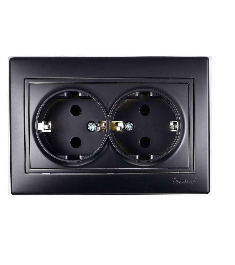 Розетка 2-м СП Мира 16А IP20 с заземл. керам. черн. бархат LEZARD 701-4242-127
Розетка 2-м СП Мира 16А IP20 с заземл. керам. черн. бархат LEZARD 701-4242-127