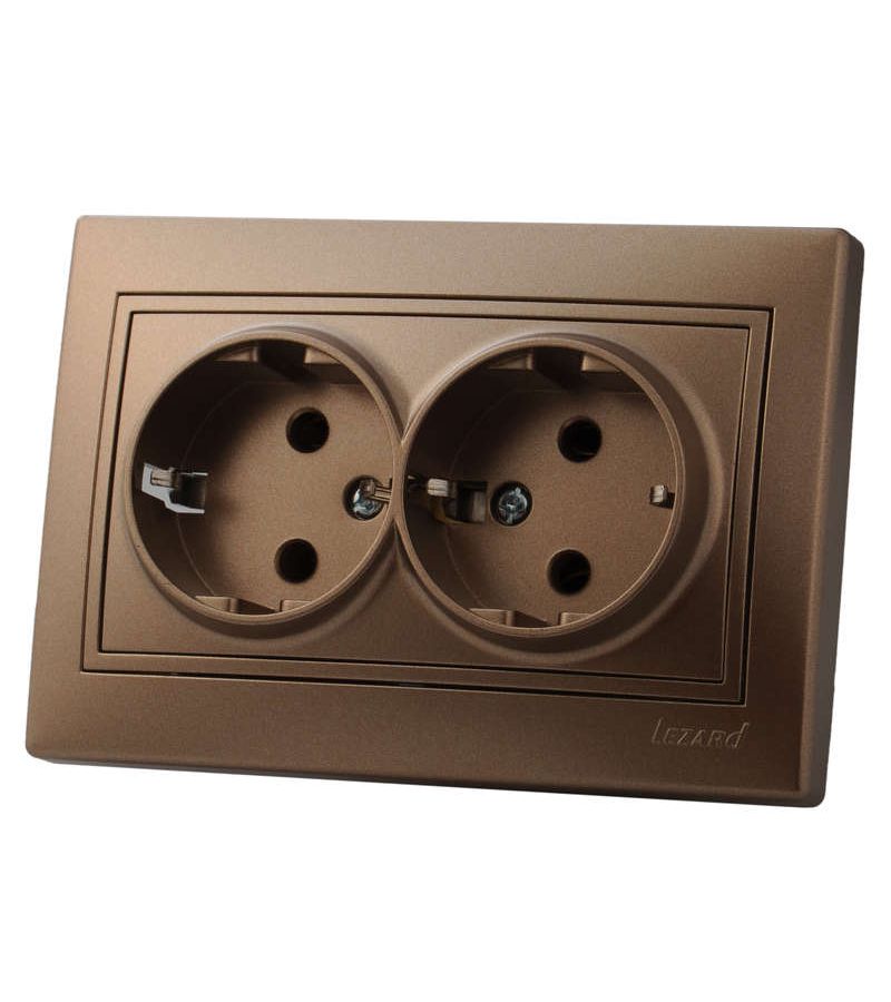 Розетка 2-м СП Мира керам. с заземл. свет. корич. перламутр LEZARD 701-3131-127
Розетка 2-м СП Мира керам. с заземл. свет. корич. перламутр LEZARD 701-3131-127