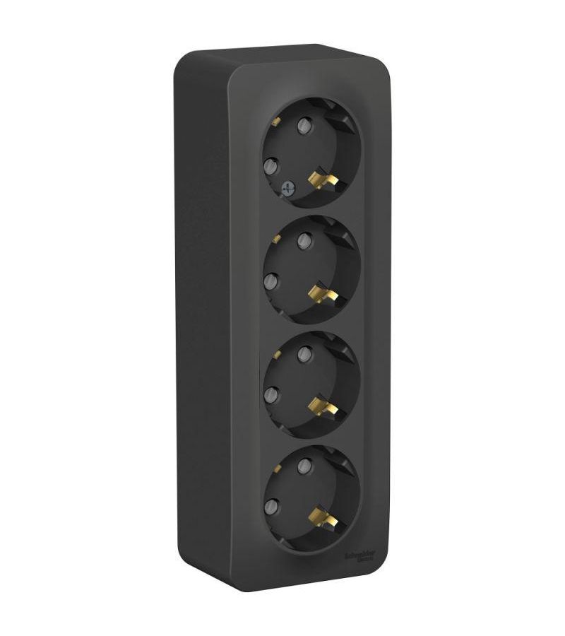 Розетка 4-м ОП BLANCA 16А 250В защ. шторки с заземл. изол. пласт. антрацит SchE BLNRA011416
Розетка 4-м ОП BLANCA 16А 250В защ. шторки с заземл. изол. пласт. антрацит SchE BLNRA011416