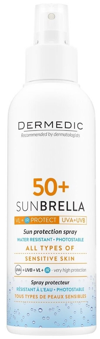 Солнцезащитное молочко-спрей Dermedic Sunbrella SPF 50 150 мл
Солнцезащитное молочко-спрей Dermedic Sunbrella SPF 50 150 мл