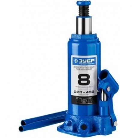 Домкрат бутылочный гидравлический ЗУБР 8т, 228-459 мм Профессионал (43060-8)
Домкрат бутылочный гидравлический ЗУБР 8т, 228-459 мм Профессионал (43060-8)