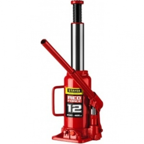 Домкрат бутылочный гидравлический STAYER RED FORCE, 12т, 230-465 мм (43160-12)
Домкрат бутылочный гидравлический STAYER RED FORCE, 12т, 230-465 мм (43160-12)