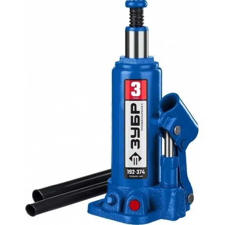 Домкрат бутылочный гидравлический ЗУБР 3т, 192-374 мм Профессионал (43060-3)
Домкрат бутылочный гидравлический ЗУБР 3т, 192-374 мм Профессионал (43060-3)