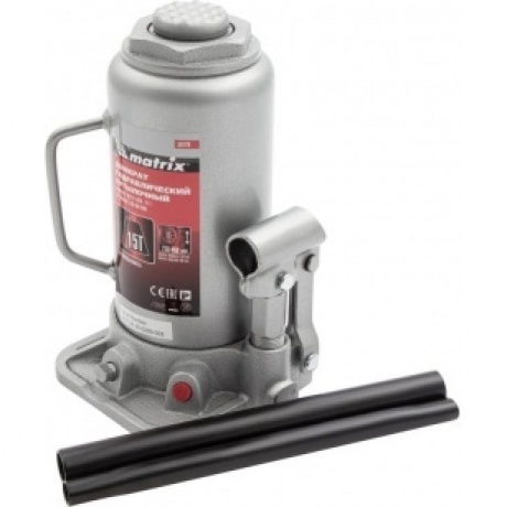 Домкрат гидравлический бутылочный, 15 т, h подъема 230-460 мм Matrix
Домкрат гидравлический бутылочный, 15 т, h подъема 230-460 мм Matrix