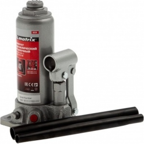 Домкрат гидравлический бутылочный, 4 т, h подъема 194-372 мм, в пласт. кейсе Matrix
Домкрат гидравлический бутылочный, 4 т, h подъема 194-372 мм, в пласт. кейсе Matrix