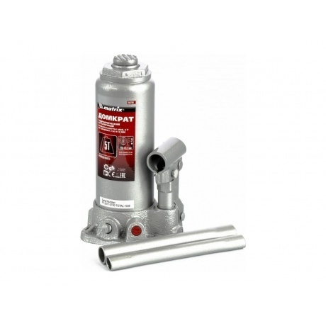 Домкрат гидравлический бутылочный, 5 т, h подъема 216-413 мм, в пласт. кейсе Matrix
Домкрат гидравлический бутылочный, 5 т, h подъема 216-413 мм, в пласт. кейсе Matrix