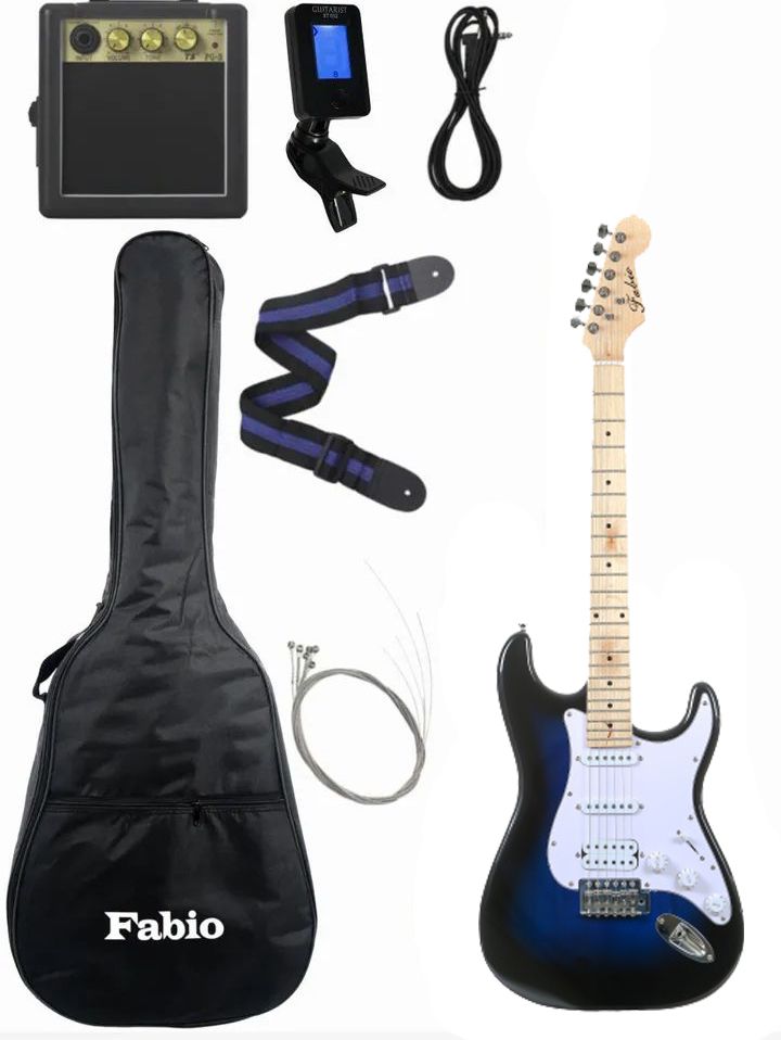 Комплект Fabio ST200 BLS Электрогитара+Комбоусилитель+Тюнер+Чехол+Ремень+Струны синий
Комплект Fabio ST200 BLS Электрогитара+Комбоусилитель+Тюнер+Чехол+Ремень+Струны синий