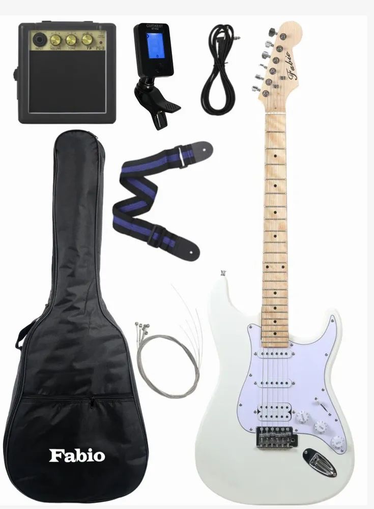 Комплект Fabio ST200 WH Электрогитара+Комбоусилитель+Тюнер+Чехол+Ремень+Струны белый
Комплект Fabio ST200 WH Электрогитара+Комбоусилитель+Тюнер+Чехол+Ремень+Струны белый