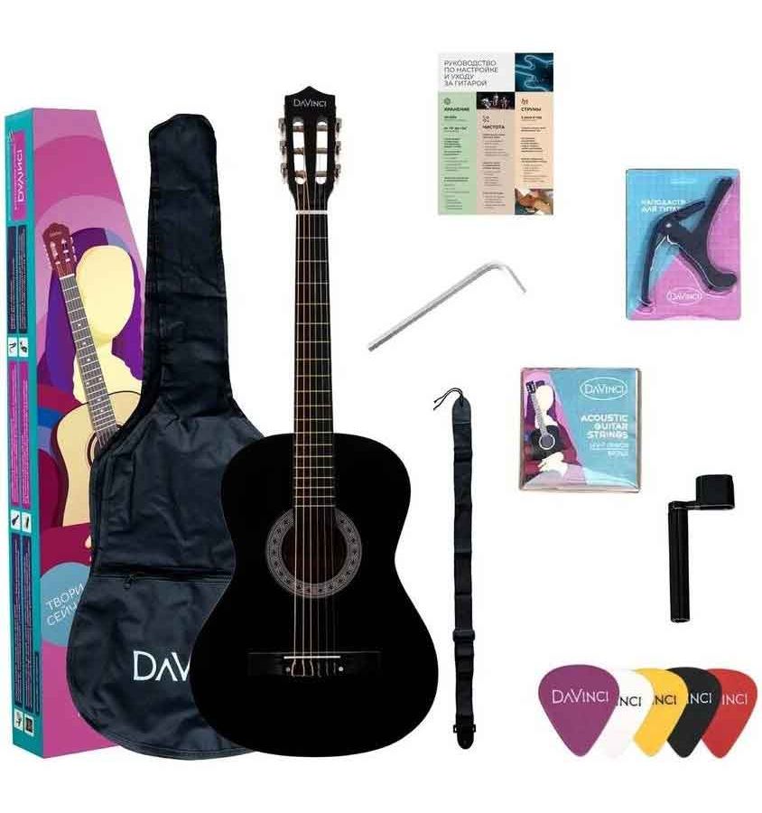 Гитара классическая DAVINCI DC-50A BK PACK чехол в комплекте
Гитара классическая DAVINCI DC-50A BK PACK чехол в комплекте