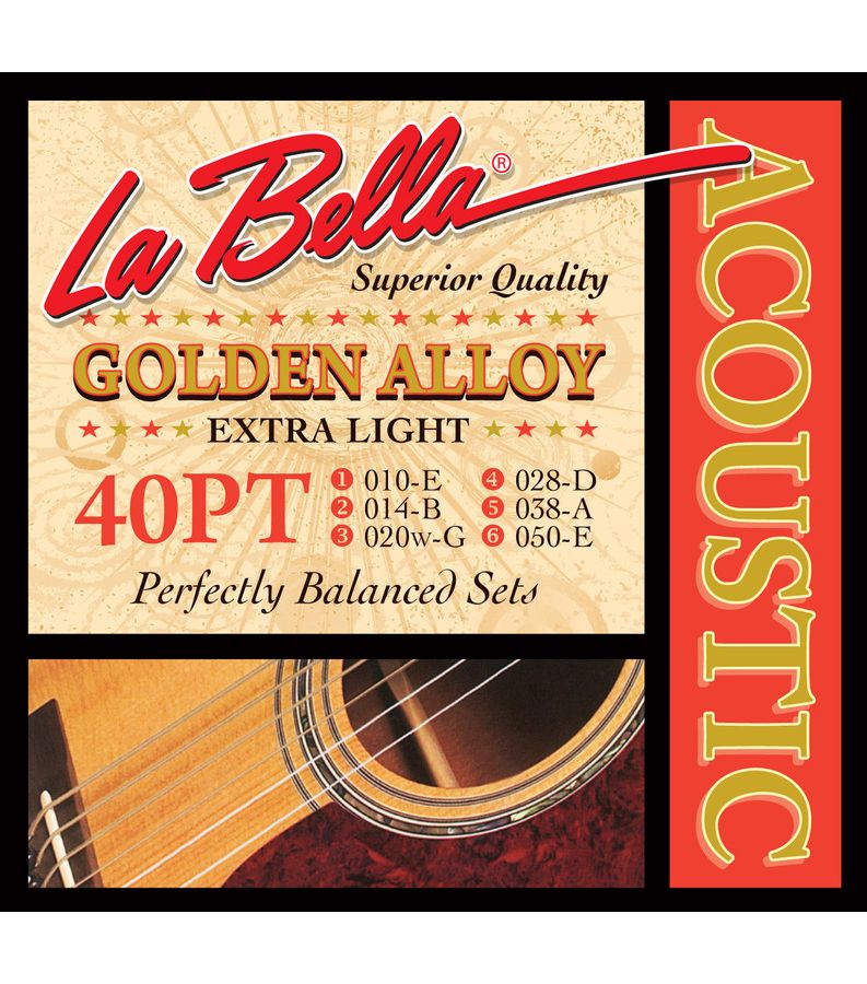 Струны La Bella 40PT 10-50 для акустической гитары
Струны La Bella 40PT 10-50 для акустической гитары