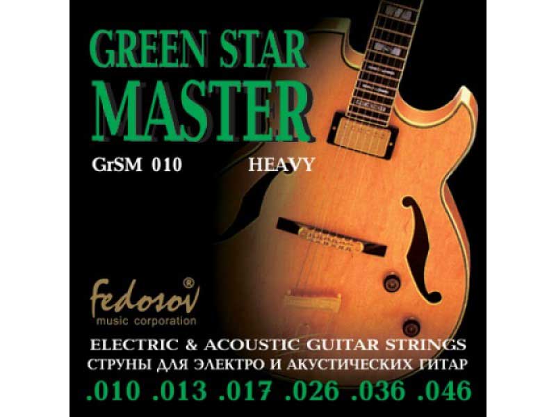 Струны Fedosov GrSM010 Green Star Master Heavy 10-46 для электрогитары
Струны Fedosov GrSM010 Green Star Master Heavy 10-46 для электрогитары