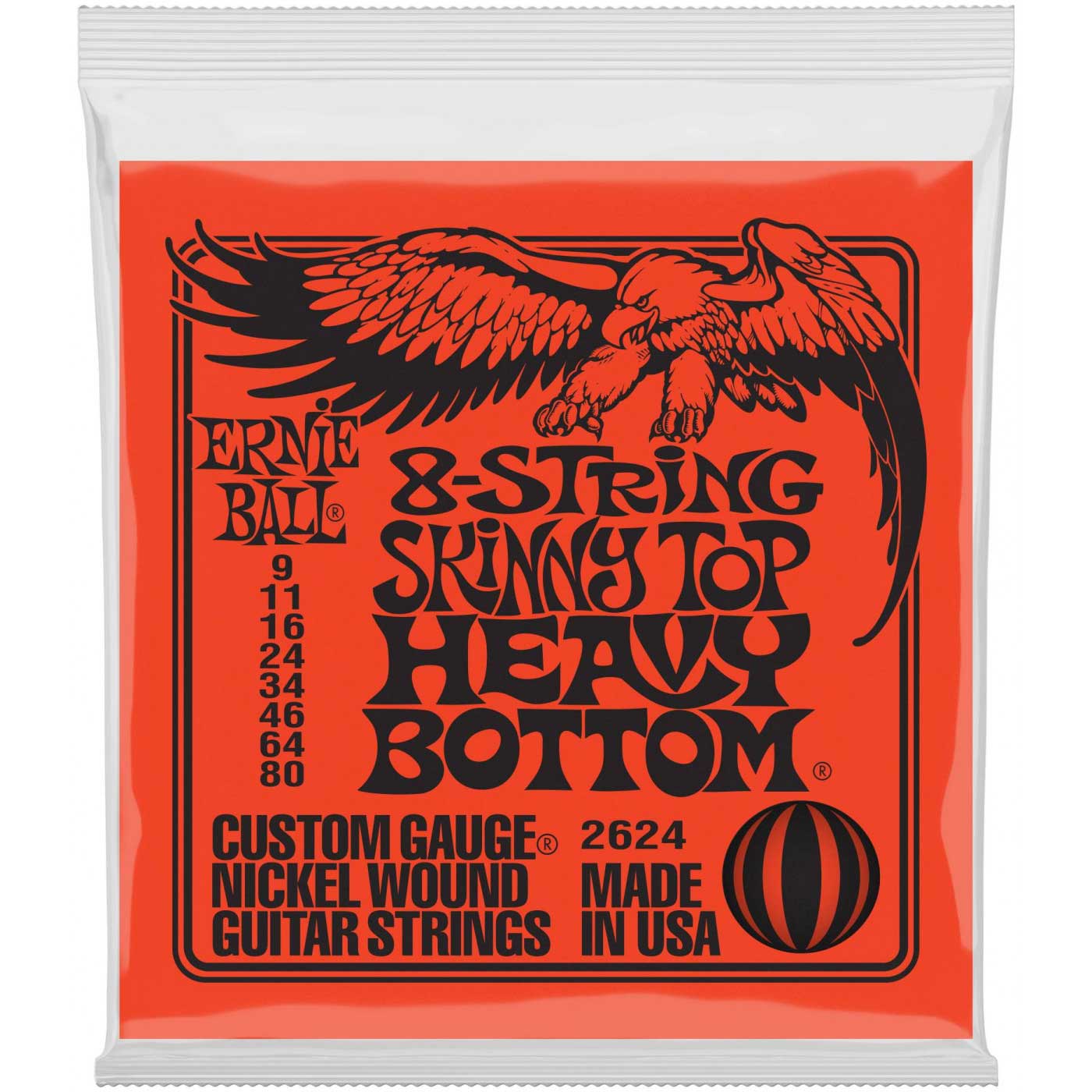 Струны для 8 струнной электрогитары ERNIE BALL 2624 Nickel Wound Slinky Skinny Top Heavy Bottom 9-80
Струны для 8 струнной электрогитары ERNIE BALL 2624 Nickel Wound Slinky Skinny Top Heavy Bottom 9-80