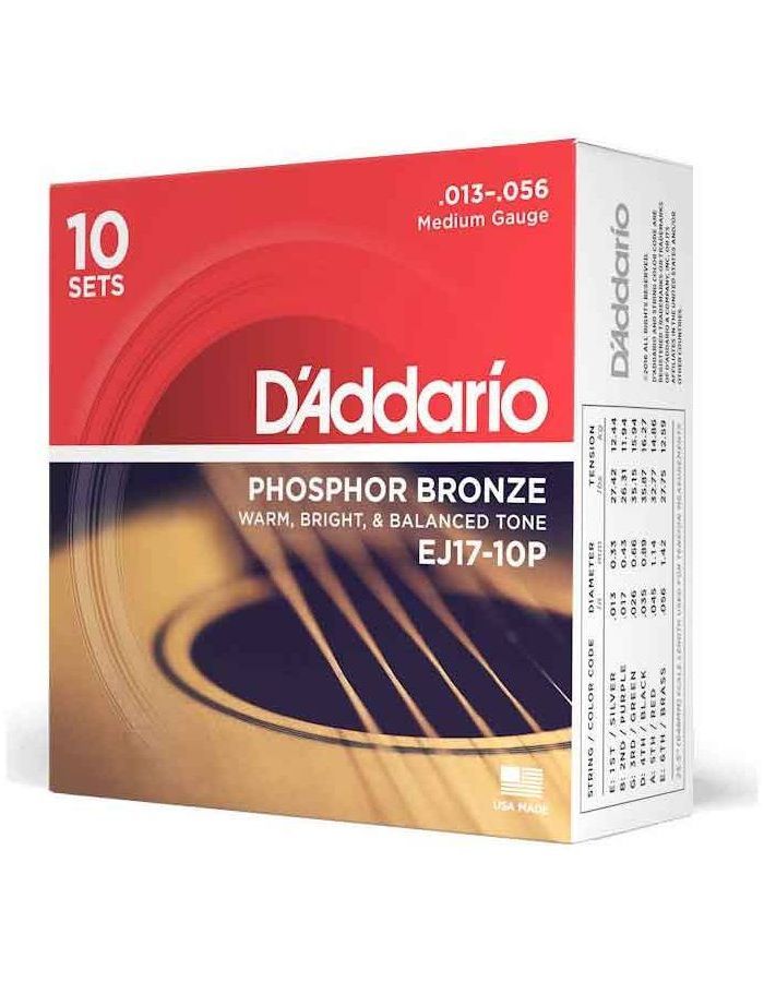 Струны для акустической гитары D'ADDARIO EJ17 -10P
Струны для акустической гитары D'ADDARIO EJ17 -10P