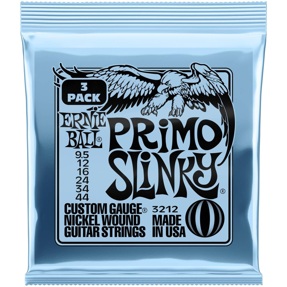 Струны для электрогитары ERNIE BALL 3212 Nickel Slinky Primo 3 Pack 9.5-44
Струны для электрогитары ERNIE BALL 3212 Nickel Slinky Primo 3 Pack 9.5-44