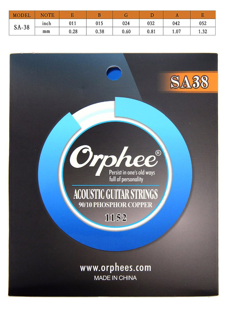 Струны Orphee SA-38 для акустических гитар
Струны Orphee SA-38 для акустических гитар