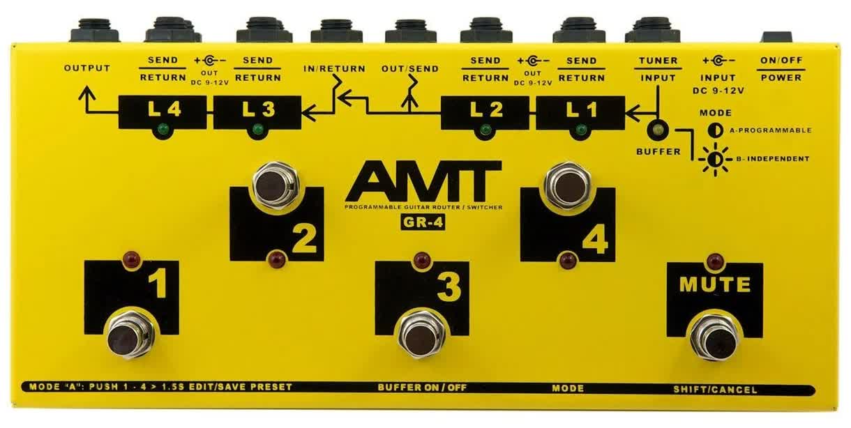 Гитарный коммутатор AMT Electronics GR-4 программируемый на 4 петли,
Гитарный коммутатор AMT Electronics GR-4 программируемый на 4 петли,