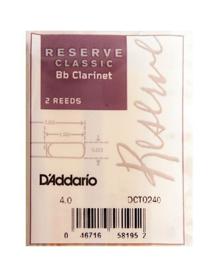 Трости для кларнета RICO DCT0240
Трости для кларнета RICO DCT0240