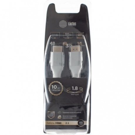 Кабель аудио-видео Cactus CS-HDMI.2.1-1.8 HDMI (m)/HDMI (m) 1.8м. Позолоченные контакты серебристый
Кабель аудио-видео Cactus CS-HDMI.2.1-1.8 HDMI (m)/HDMI (m) 1.8м. Позолоченные контакты серебристый
