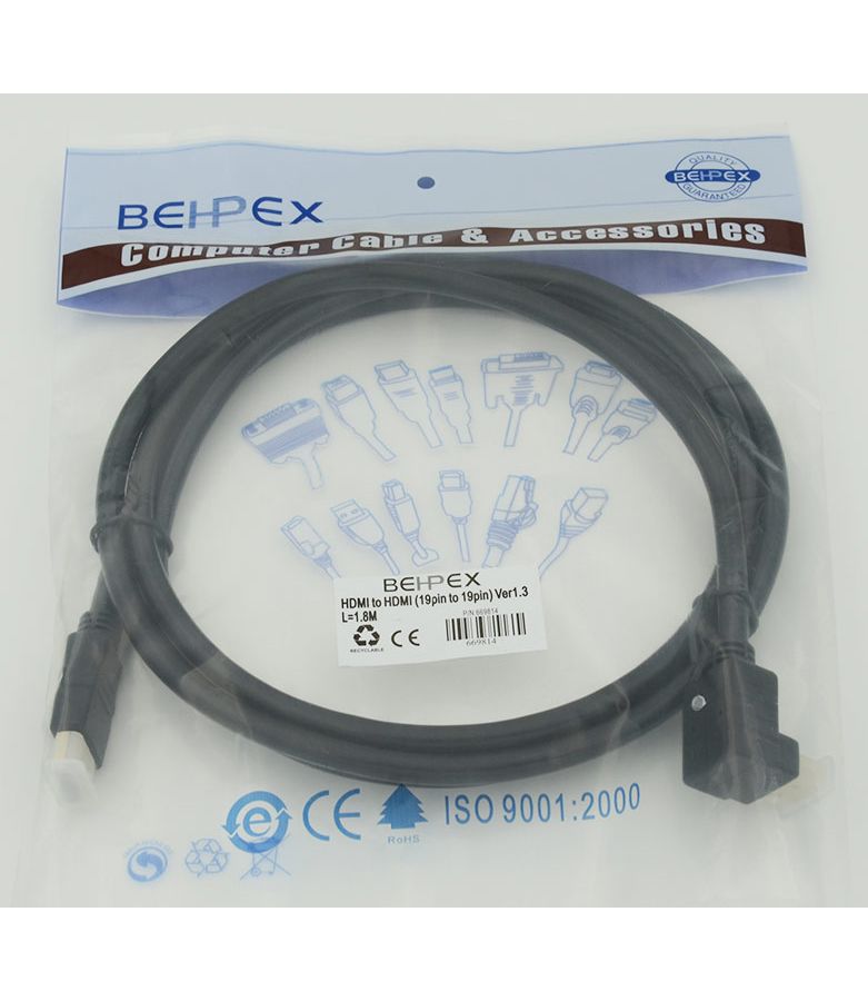 Кабель аудио-видео HDMI (m)/HDMI (m) 1.8м.
Кабель аудио-видео HDMI (m)/HDMI (m) 1.8м.