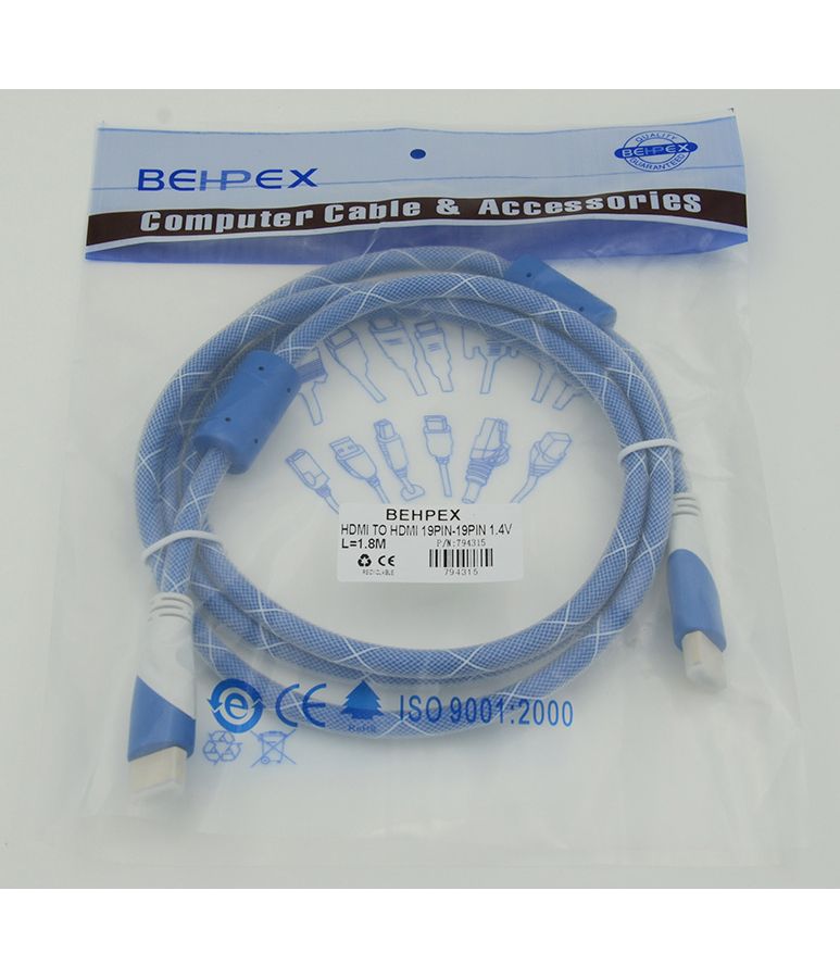 Кабель аудио-видео HDMI (m)/HDMI (m) 1.8м. феррит.кольца Позолоченные контакты синий/белый
Кабель аудио-видео HDMI (m)/HDMI (m) 1.8м. феррит.кольца Позолоченные контакты синий/белый