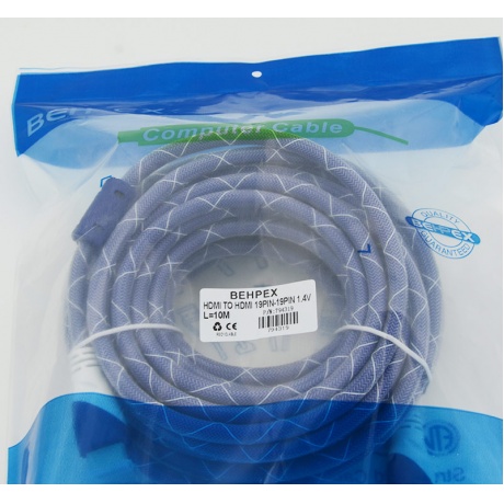 Кабель аудио-видео HDMI (m)/HDMI (m) 10м. феррит.кольца Позолоченные контакты синий/белый
Кабель аудио-видео HDMI (m)/HDMI (m) 10м. феррит.кольца Позолоченные контакты синий/белый