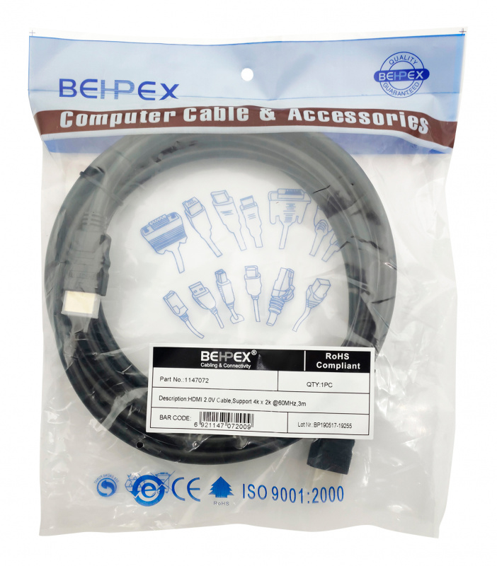 Кабель видео HDMI (m)/HDMI (m) 3м. черный
Кабель видео HDMI (m)/HDMI (m) 3м. черный