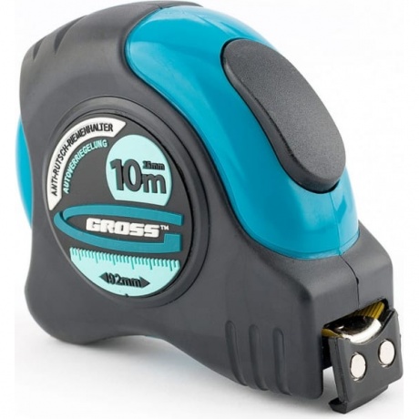 Рулетка "Schlagfest",10 м x 25 мм, магн. обрез зацеп, двухст. шкала, автоматич. фиксация Gross
Рулетка "Schlagfest",10 м x 25 мм, магн. обрез зацеп, двухст. шкала, автоматич. фиксация Gross