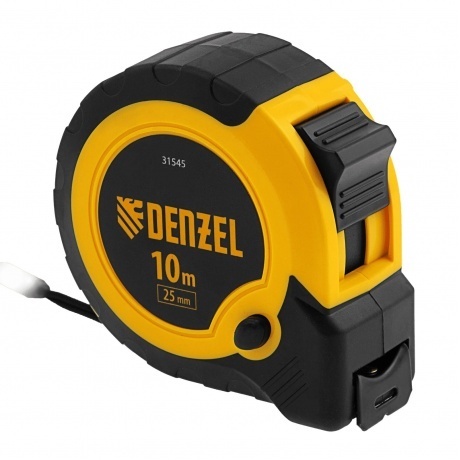 Рулетка 10м х 25мм, двухкомп. корпус, кнопка-пауза Denzel
Рулетка 10м х 25мм, двухкомп. корпус, кнопка-пауза Denzel