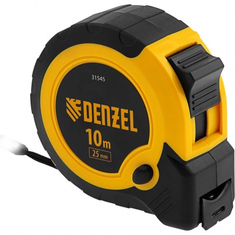 Рулетка 10м х 25мм, двухкомп. корпус, кнопка-пауза Denzel
Рулетка 10м х 25мм, двухкомп. корпус, кнопка-пауза Denzel