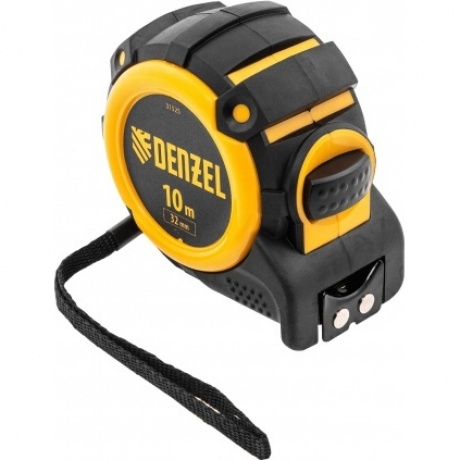 Рулетка 10м х 32мм, автоматич. фиксац., нейлон. покрытие, магнит. зацеп, двухстор. разметка Denzel
Рулетка 10м х 32мм, автоматич. фиксац., нейлон. покрытие, магнит. зацеп, двухстор. разметка Denzel