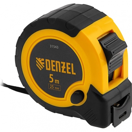 Рулетка 5м х 25мм, автоматич. фиксац., нейлон. покрытие, магнит. зацеп, двухстор. разметка Denzel
Рулетка 5м х 25мм, автоматич. фиксац., нейлон. покрытие, магнит. зацеп, двухстор. разметка Denzel