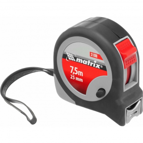 Рулетка Continuous fixation, 7,5 м х 25 мм, двухкомпонентный корпус, плавная фиксация Matrix
Рулетка Continuous fixation, 7,5 м х 25 мм, двухкомпонентный корпус, плавная фиксация Matrix