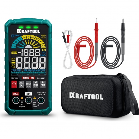 Смарт-мультиметр цифровой KRAFTOOL KMS-10 (59872)
Смарт-мультиметр цифровой KRAFTOOL KMS-10 (59872)