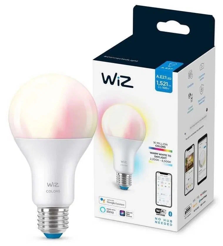 Лампа WiZ Wi-FiBLE100WA67E27922-65RGB1PF/6
Лампа WiZ Wi-FiBLE100WA67E27922-65RGB1PF/6