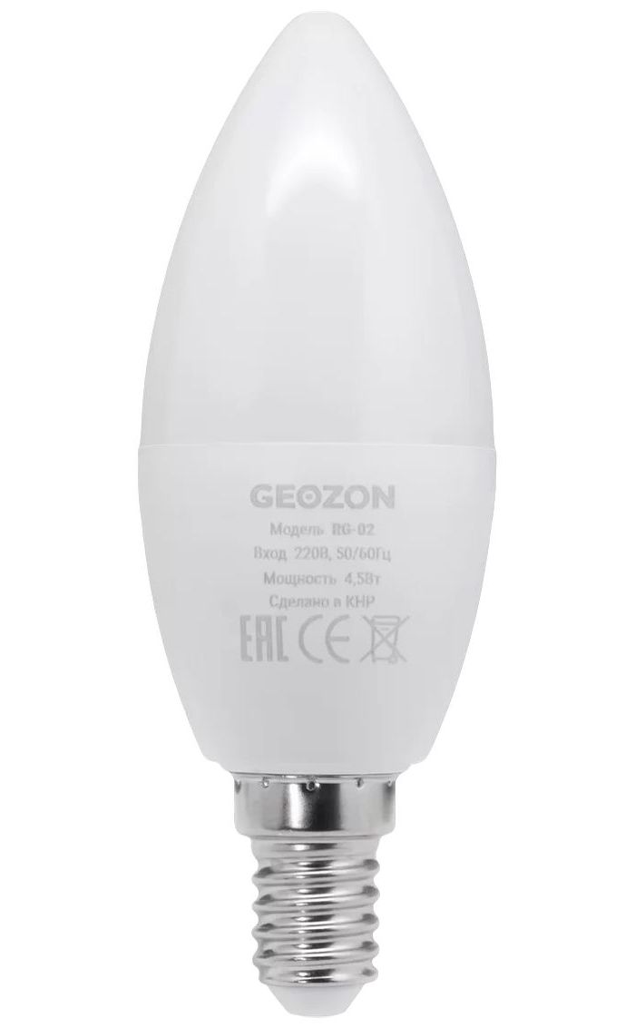 Умная лампа GEOZON RG-02 LED E14 Wi-Fi 350Lm 4,5Вт
Умная лампа GEOZON RG-02 LED E14 Wi-Fi 350Lm 4,5Вт