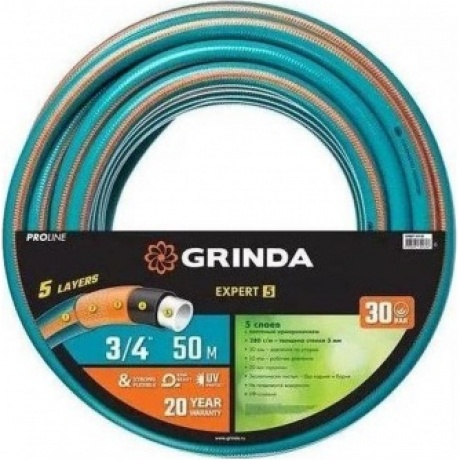 Шланг поливочный GRINDA EXPERT 5, 3/4 50 м, 30 атм, пятислойный, текстильное армирование, PROLine (429007-3/4-50)
Шланг поливочный GRINDA EXPERT 5, 3/4 50 м, 30 атм, пятислойный, текстильное армирование, PROLine (429007-3/4-50)