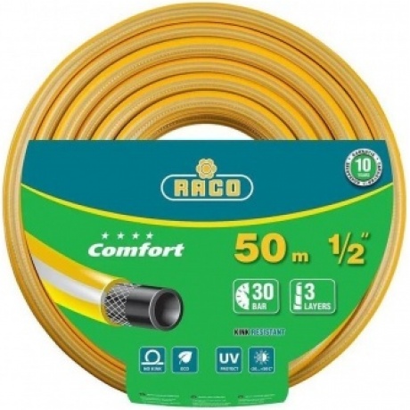 Шланг поливочный RACO COMFORT, 1/2, 50 м, 30 атм, трёхслойный, армированный (40303-1/2-50)
Шланг поливочный RACO COMFORT, 1/2, 50 м, 30 атм, трёхслойный, армированный (40303-1/2-50)