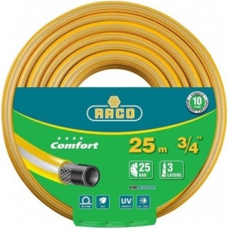 Шланг поливочный RACO COMFORT, 3/4, 25 м, 25 атм, трёхслойный, армированный (40303-3/4-25)
Шланг поливочный RACO COMFORT, 3/4, 25 м, 25 атм, трёхслойный, армированный (40303-3/4-25)