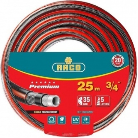 Шланг поливочный RACO PREMIUM, 3/4, 25 м, 35 атм, пятислойный, усиленный двумя слоями армирования (40300-3/4-25)
Шланг поливочный RACO PREMIUM, 3/4, 25 м, 35 атм, пятислойный, усиленный двумя слоями армирования (40300-3/4-25)